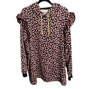 Sandy Liang X Target Women's Floral print Ruffle Hooded Sweatshirt